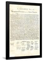 Declaration of Independence Authentic Reproduction Sepia Art Poster Print-null-Framed Poster
