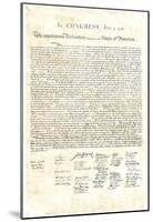 Declaration of Independence Authentic Reproduction Sepia-null-Mounted Poster