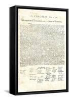 Declaration of Independence Authentic Reproduction Sepia-null-Framed Stretched Canvas