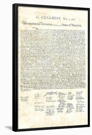 Declaration of Independence Authentic Reproduction Sepia-null-Framed Standard Poster