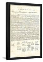 Declaration of Independence Authentic Reproduction Sepia-null-Framed Poster