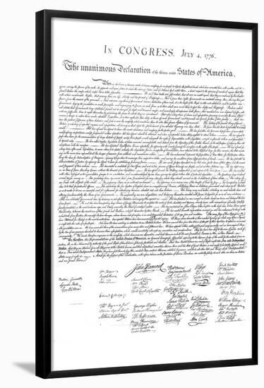 Declaration of Independence Authentic Reproduction White Art Poster Print-null-Framed Poster