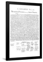 Declaration of Independence Authentic Reproduction White Art Poster Print-null-Framed Poster