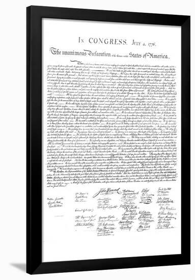 Declaration of Independence Authentic Reproduction White Art Poster Print-null-Framed Poster