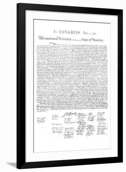 Declaration of Independence Authentic Reproduction White-null-Framed Art Print