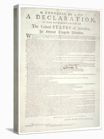 Declaration of Independence, Charleston, C.2 August 1776-null-Stretched Canvas