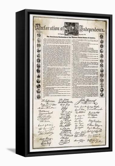 Declaration of Independence Document-null-Framed Stretched Canvas