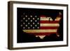 Declaration of Independence Grunge America Map Flag-Veneratio-Framed Art Print