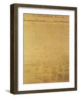 Declaration of Independence of the 13 United States of America of 1776, 1823 (Copper Engraving)-null-Framed Giclee Print