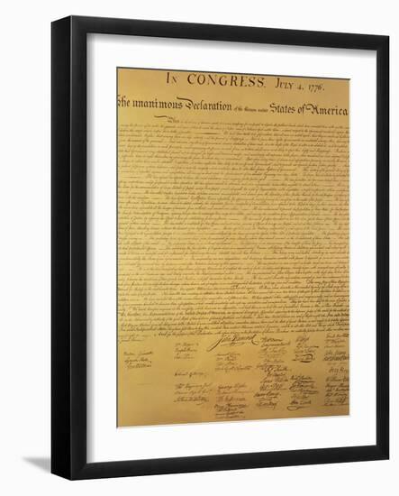 Declaration of Independence of the 13 United States of America of 1776, 1823 (Copper Engraving)-null-Framed Giclee Print