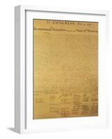 Declaration of Independence of the 13 United States of America of 1776, 1823 (Copper Engraving)-null-Framed Giclee Print