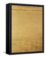 Declaration of Independence of the 13 United States of America of 1776, 1823 (Copper Engraving)-null-Framed Stretched Canvas