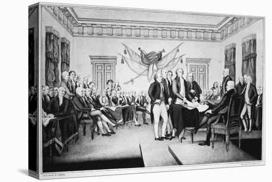 Declaration of Independence-Currier & Ives-Stretched Canvas