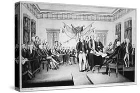 Declaration of Independence-Currier & Ives-Stretched Canvas