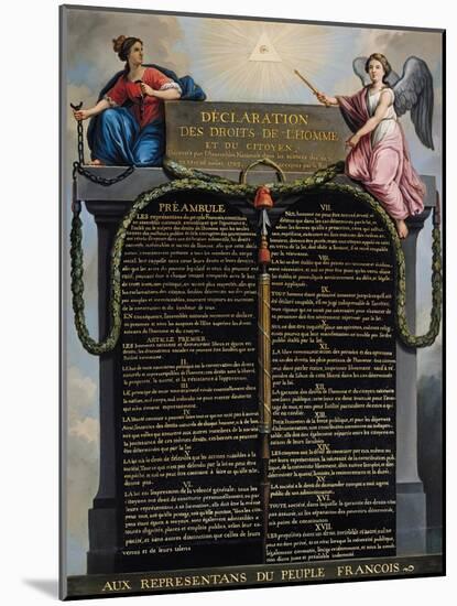 Declaration of the Rights of Man and Citizen, 1789-null-Mounted Giclee Print