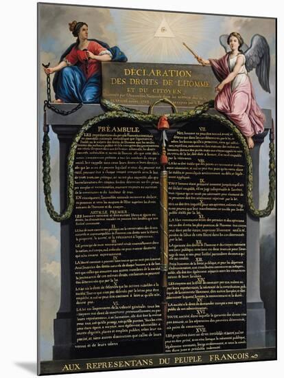 Declaration of the Rights of Man and Citizen, 1789-null-Mounted Giclee Print