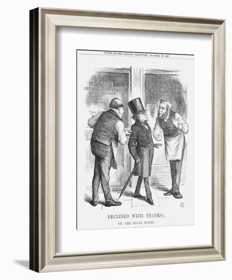 Declined with Thanks; or the Rival Touts, 1867-John Tenniel-Framed Giclee Print