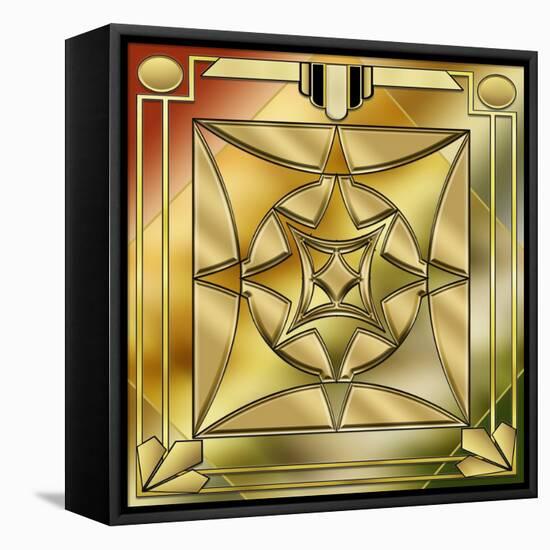 Deco Brass 2 Frame 1-Art Deco Designs-Framed Stretched Canvas