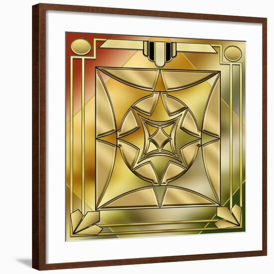 Deco Brass 2 Frame 1-Art Deco Designs-Framed Giclee Print