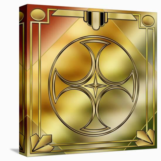 Deco Brass 3 Frame 1-Art Deco Designs-Stretched Canvas