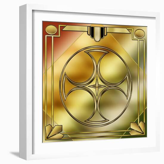 Deco Brass 3 Frame 1-Art Deco Designs-Framed Giclee Print