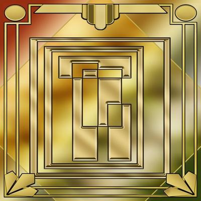 'Deco Brass 4 Frame 1' Giclee Print Art Deco Designs