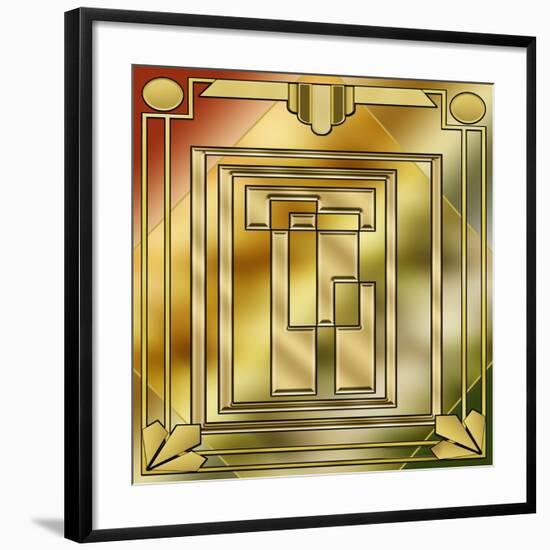 Deco Brass 4 Frame 1-Art Deco Designs-Framed Giclee Print