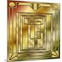 Deco Brass 4 Frame 1-Art Deco Designs-Mounted Giclee Print