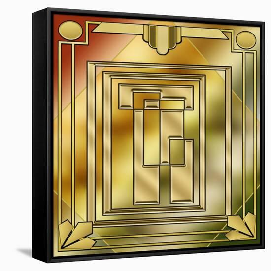 Deco Brass 4 Frame 1-Art Deco Designs-Framed Stretched Canvas