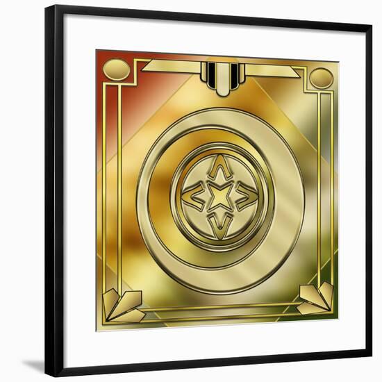 Deco Brass 5 Frame 1-Art Deco Designs-Framed Giclee Print