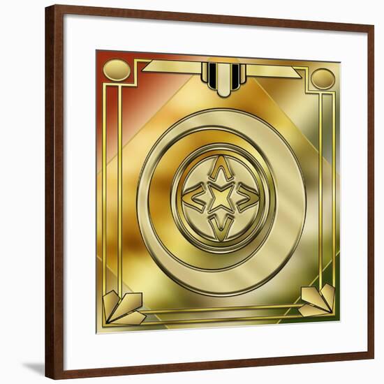 Deco Brass 5 Frame 1-Art Deco Designs-Framed Giclee Print