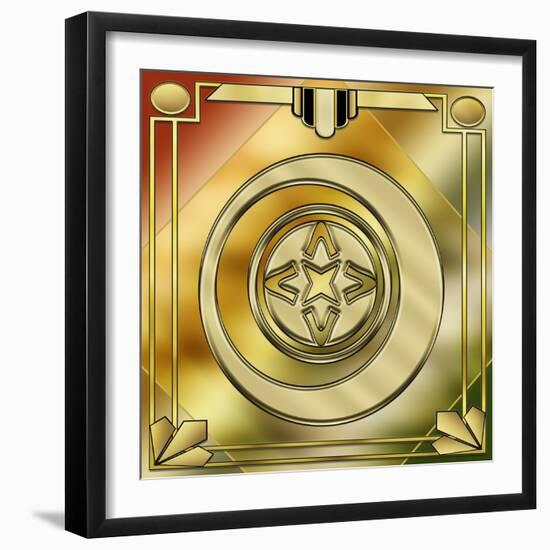 Deco Brass 5 Frame 1-Art Deco Designs-Framed Giclee Print