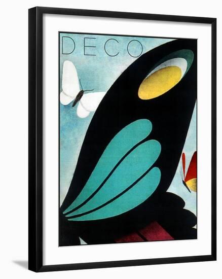 Deco Butterfly-null-Framed Giclee Print