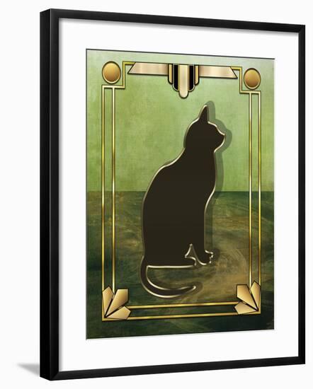 Deco Cat 1 Frame 1-Art Deco Designs-Framed Giclee Print