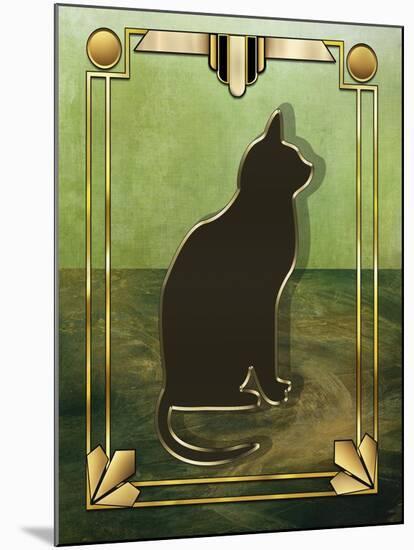 Deco Cat 1 Frame 1-Art Deco Designs-Mounted Giclee Print