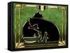 Deco Cats 2 Frame 1-Art Deco Designs-Framed Stretched Canvas