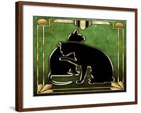 Deco Cats 2 Frame 1-Art Deco Designs-Framed Giclee Print