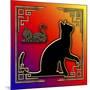 Deco Cats 3 Frame 2-Art Deco Designs-Mounted Giclee Print