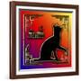 Deco Cats 3 Frame 2-Art Deco Designs-Framed Giclee Print