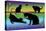 Deco Cats One Frame 2-Art Deco Designs-Stretched Canvas