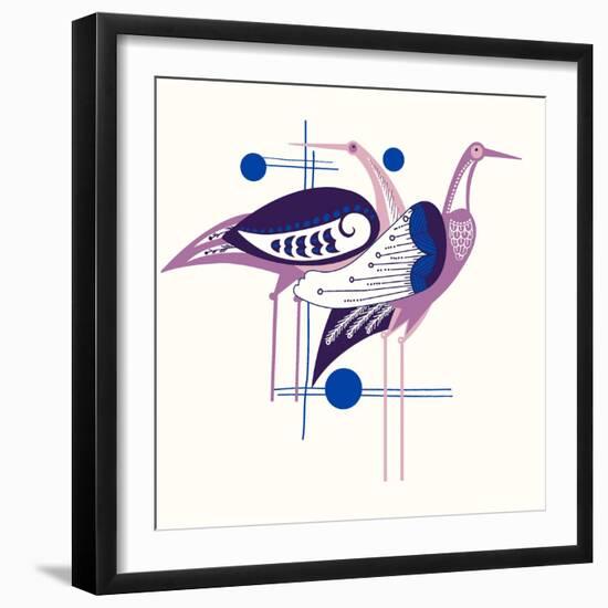 Deco Cranes-null-Framed Giclee Print