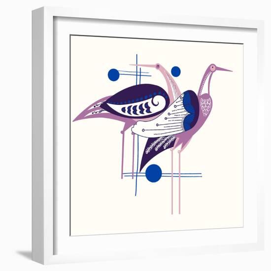 Deco Cranes-null-Framed Giclee Print