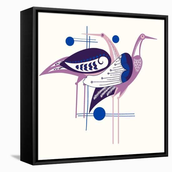 Deco Cranes-null-Framed Stretched Canvas