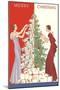 Deco Merry Christmas with Tree and Presents-null-Mounted Art Print