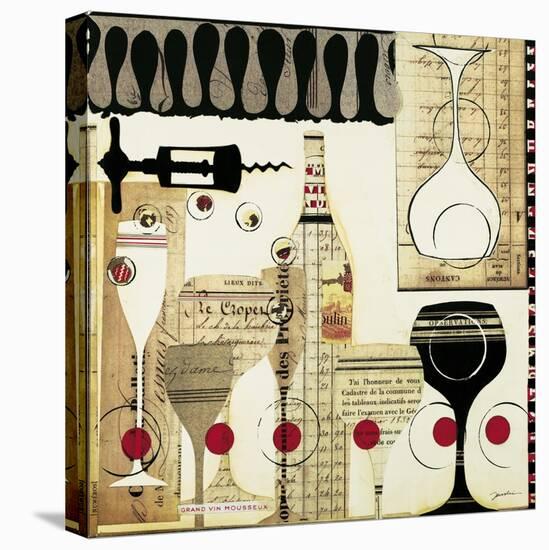 Deco Vino II-Liz Jardine-Stretched Canvas