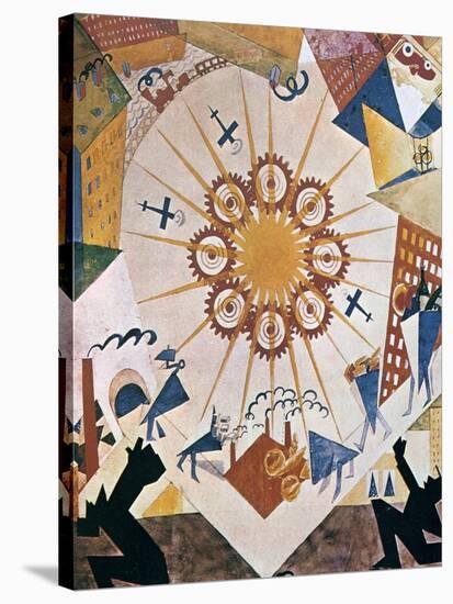 Décor Design for Mystery Bouffe, 1919-Vladimir Mayakovsky-Stretched Canvas