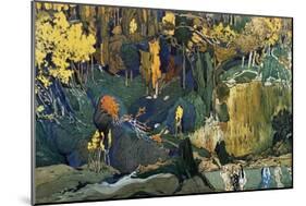 Décor for Debussy's Ballet L'Apres-Midi D'Un Faune (The Afternoon of a Fau), 1912-Leon Bakst-Mounted Giclee Print