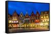Decorated and Illuminated Market Square in Bruges, Belgium-NejroN Photo-Framed Stretched Canvas
