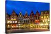 Decorated and Illuminated Market Square in Bruges, Belgium-NejroN Photo-Stretched Canvas