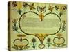 Decorated Birth and Baptism Record, Pennsylvania, c.1828-null-Stretched Canvas